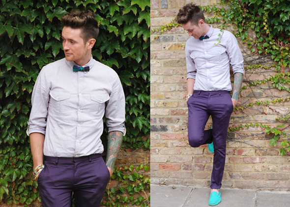 calças coloridas para os homens