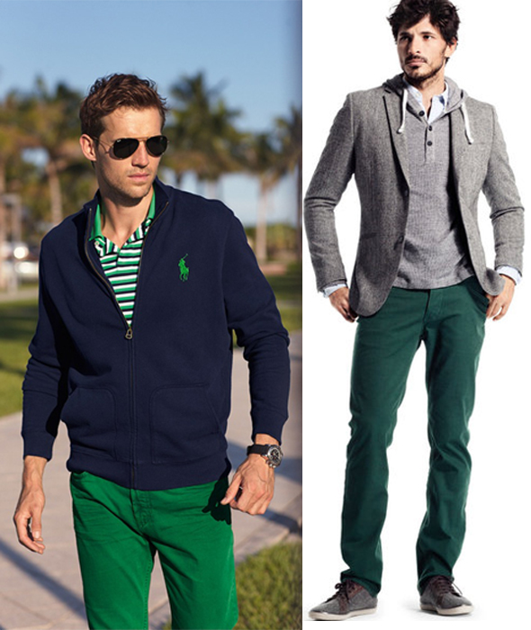 calça verde para homens