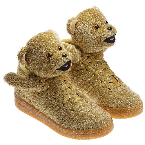 tênis Adidas Jeremy Scott ursinho dourado