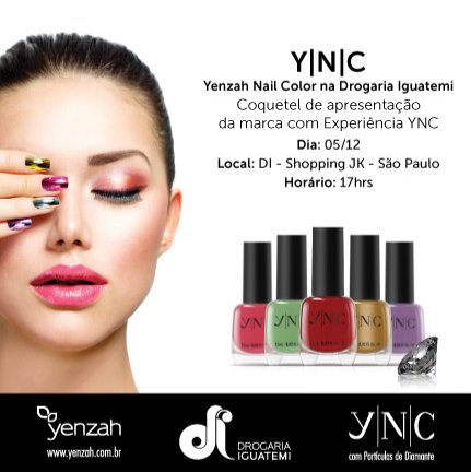 Yenzah Nail Color convida para participar do Coquetel de apresentação da marca